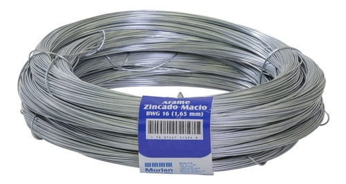 Arame Liso Galvanizado N16 Morlan C/ 10 Rolos De 1kg