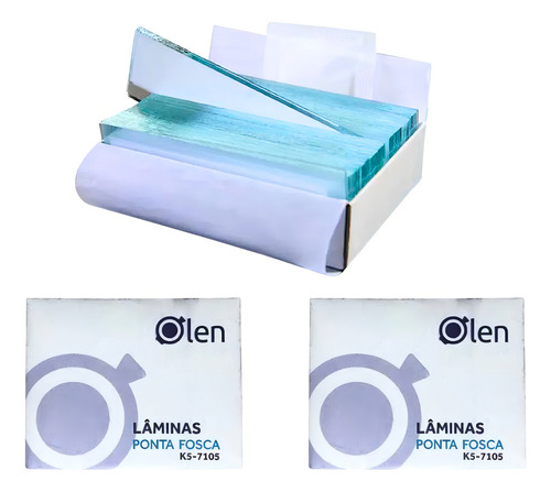 Kit C/ Porta Lâmina + 100 Lâmina 26x76, 100 Lamínula 24x24mm