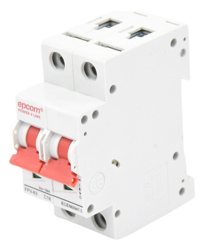 Protección Térmica Epcom 2p 16a 800v Montaje Riel Din Fpv63