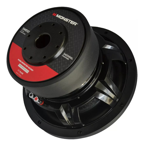 Subwoofer 12 Pulgadas Monster Swe121 3400w Max Open Show Spl Color Negro