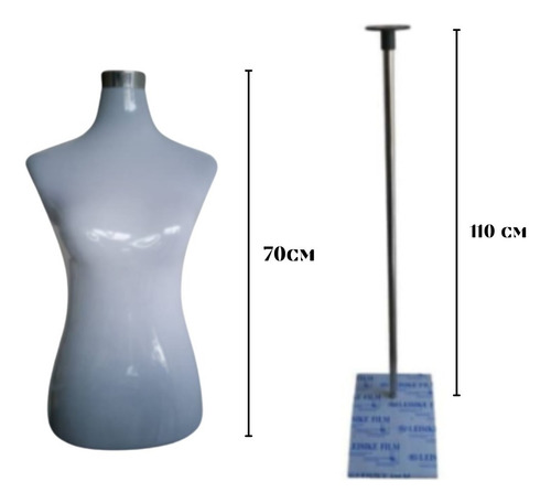 Torso Maniqui De Dama Con Pedestal