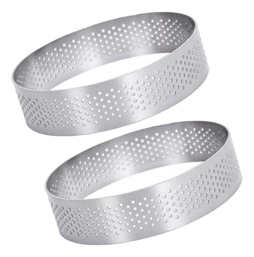 3 Juego De 2 Anillos Para Mousse, Molde Perforado 10cm