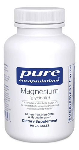 Glicinato De Magnesio 90 Cps, Pure Encapsulations Americano