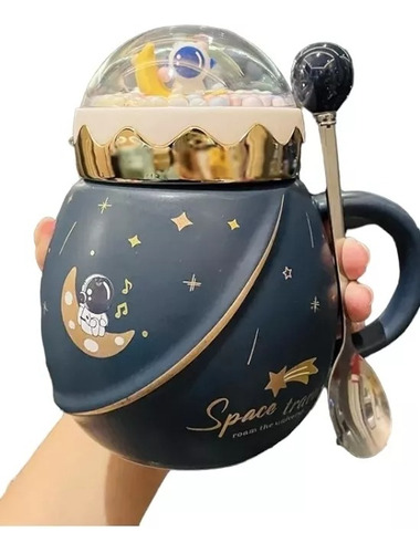 Taza Mug De Café Con Tapa De Astronauta Mug Espacial