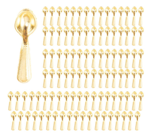 2 Vajilla Para Casa De Muñecas A Escala Cuchara De Oro