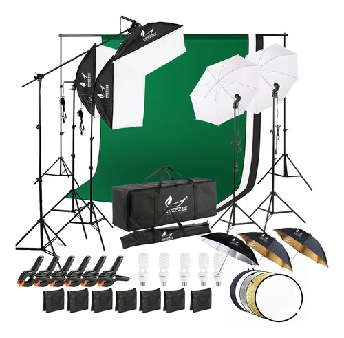 Kit  Iluminación Fotografía Estudio Profesional Sombrillas