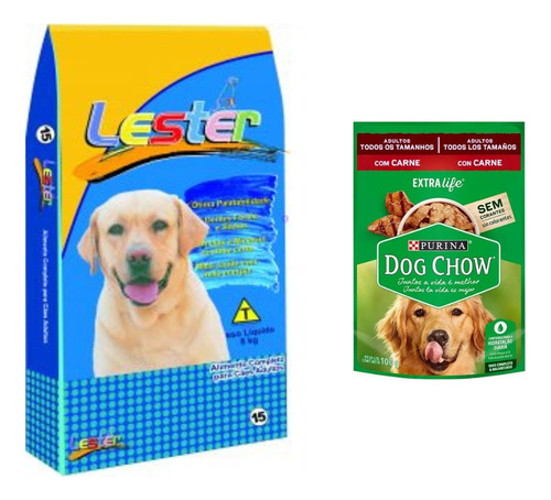 Ração Lester Cães Adultos 15kg + Brinde