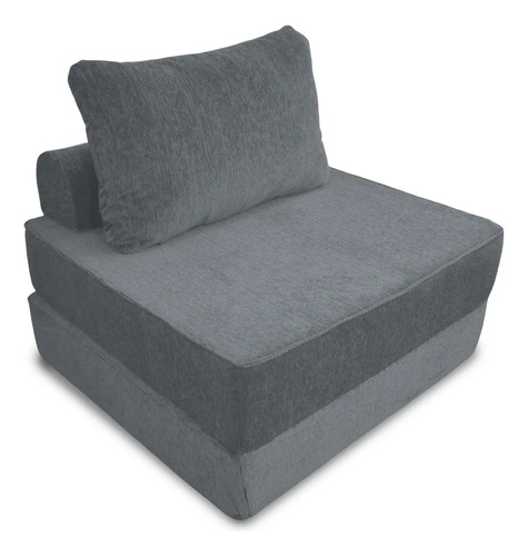 Sofa Cama Sillon Plegable Multifuncional Con Cojin Foam Puff Smoke