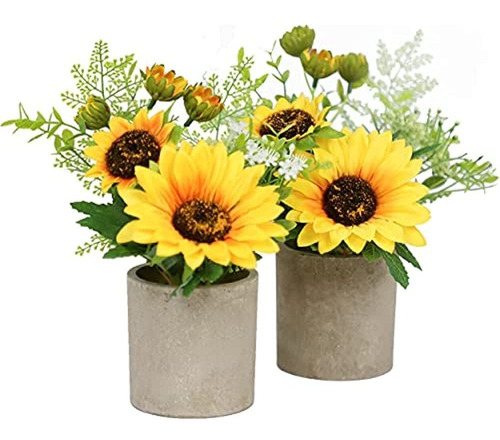 Tiyard Sunflower Decor Plantas Artificiales En Macetas Flor 