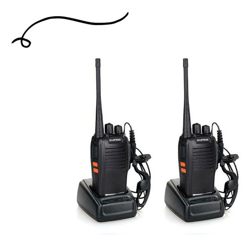 Rádio Comunicador Walktalk Baofeng Longa Distáncia+fone 777s Bandas de freqüência 400-470MHz Cor Preto