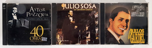 3 Cds Tangos Incomparables Gardel Sosa Piazzola (5122)