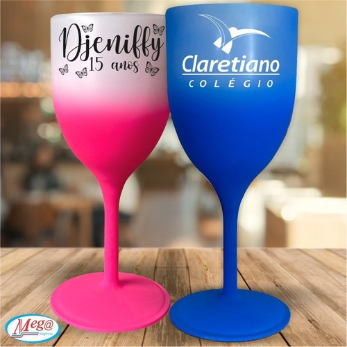 10 Taças Vinho E Bebida Personalizadas Degrade 400ml Fr/vr