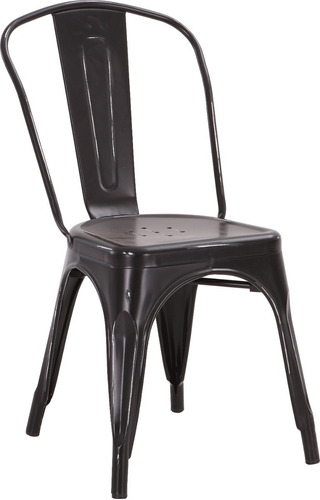 Silla Tolix Metalica Moderna Comedor Louvre Negro