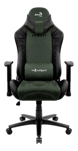 Silla de escritorio AeroCool Knight gamer ergonómica  hunter green con tapizado de cuero sintético y gamuza