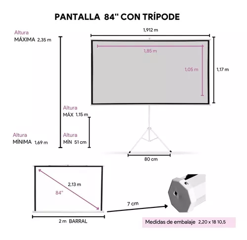 PANTALLA DE PROYECCION 85″ MANUAL