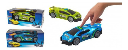 Hot Wheels Vehiculo Speedy Car Luz Y Sonido 22 Cm Int 16131 Personaje Verde