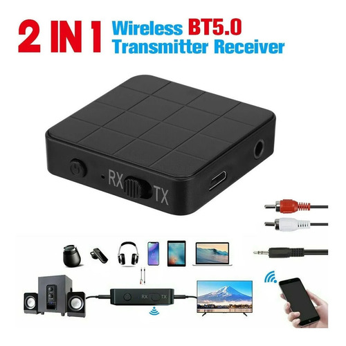 Transmisor/ Receptor Bluetooth 5.0 Con  Auxiliar 2 En 1 + Ob