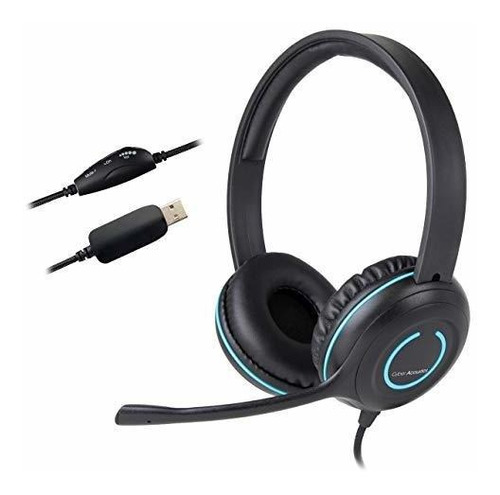 Auriculares Estereo Usb Audifonos Y Microfono Con Anulacion Color 1 unit Color de la luz cyber acoustics