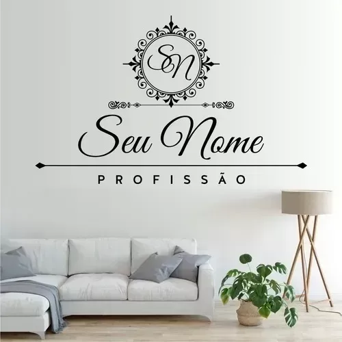 Adesivo De Parede Decorativo Logo Nome Personalizado Ateliê Salão de Beleza  Boutique Estabelecimento