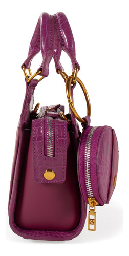 Bolsa Satchel Cloe Para Mujer Mini Con Monedero Color Fucsia