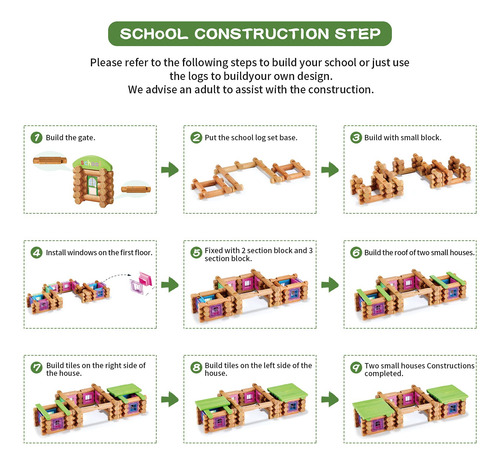 Set De Construcción De Troncos De Madera Wondertoys 269 Piez