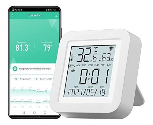 Sensor De Temperatura Y Humedad Wifi Termómetro Higrómetro