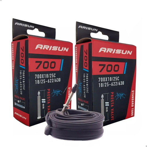 10 Câmaras De Ar Speed Arisun Válvula Presta Bico Fino 80mm Aro 700x18/25c Pneu Road Kevlar Arame Pedal Pulse Bike Bicicleta Câmera Estrada Ciclismo