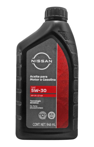 1 Litro Aceite Sintetico Nissan 5w30 Motor A Gasolina 946ml