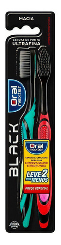 Escova Dental Oral Nexter Black Macia Ultrafina 2 Unidades