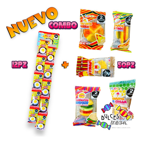 Combo Gomitas Hubin Jelly Huevo C/12+food Mix C/50-delicioso