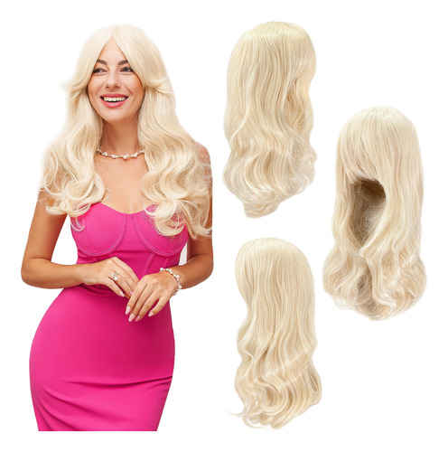 Watt's Wigs - Peluca Rubia Ondulada De Pelo Largo De 28 PuLG