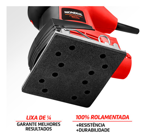 Lixadeira Orbital De 1/4 de Lixa 250W Mondial FLO-02