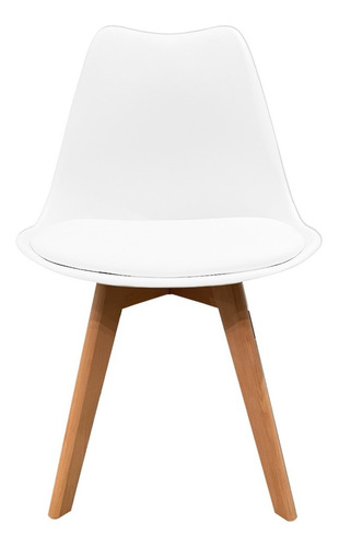 Imagen 4 de 7 de Silla Tulip Comedor/escritorio Refuerzo Metal Blanca X4