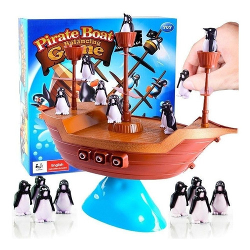 Juego De Equilibrio Barco Pirata Pingüino Original