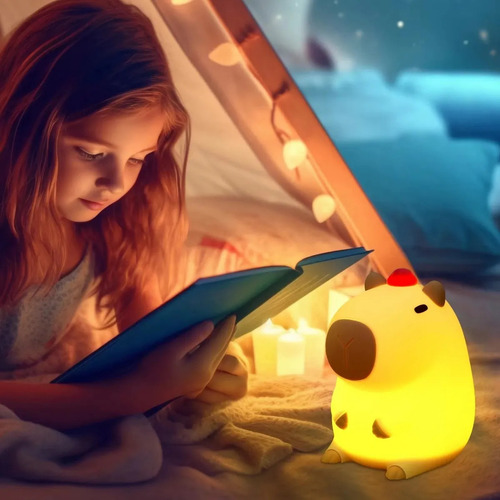 Luz Nocturna Recargable De Silicona Con Forma De Capibara