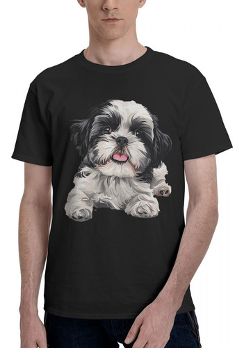 Relaxed Shih Tzu Dog Puro Algodón Casual Transpirable Cómod