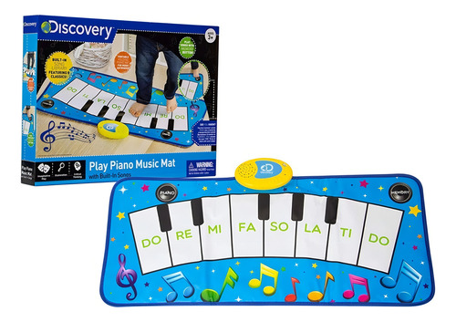 Tapete De Piso Piano Musical Grande Discovery Color Azul claro