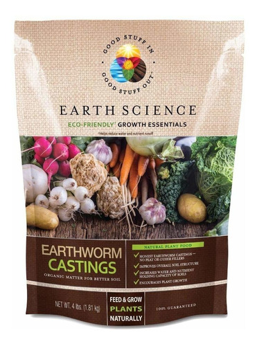 Earth Science Earthworm Castings (4lb) 100% Vermicompost Ali
