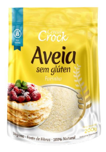 Kit 6x: Farinha De Aveia Sem Glúten Leve Crock 200g