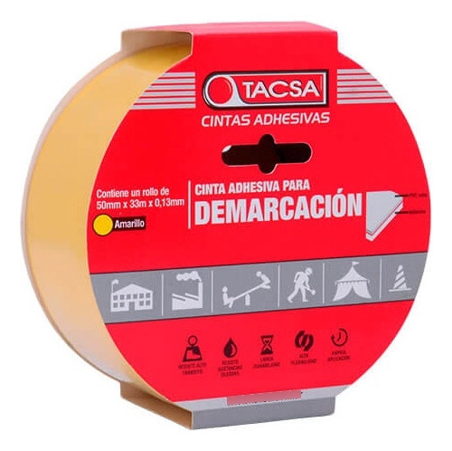 Cinta Adhesiva Demarcación Tacsa 50 Mm X 33 Mts 