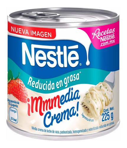 Media Crema Nestlé Reducida En Grasa Lata 225g