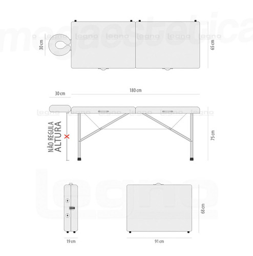 Imagem 4 de 8 de Maca Legno Estética Consultório 300kg Maleta + Extrator Inox