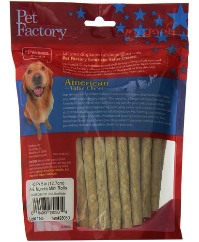 Pet Factory 28050 Munchie Perro Roll, 5 Inch, 40-pack