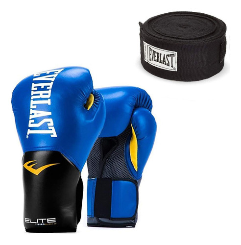 Everlast Blue Elite Pro Style Guantes De Boxeo De Entrenami.