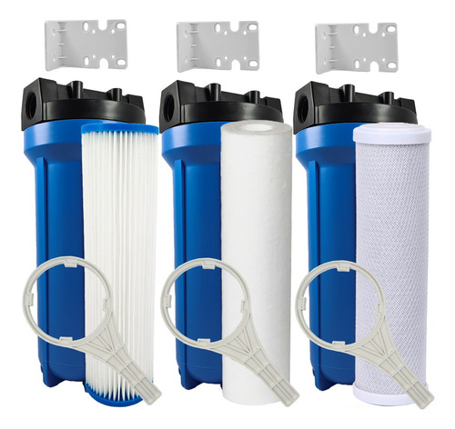 4 Filtros Carvão Ativado 1 Plissado Lavável 1 Pp 1 Resina Cor Azul