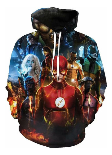 Sudadera Con Capucha Impresión 3d Dc Flash Justice League