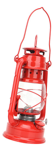 Farol Rojo Vintage De Queroseno, Hierro, Oleo, Decoración Pa