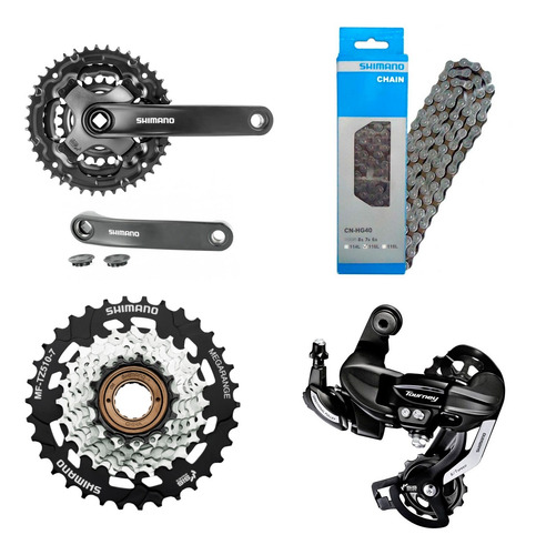 Kit De Transmissão Shimano Tourney 3x7 Velocidades