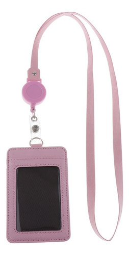 Funda De Tarjeta De Identificación Titular Con Rosado