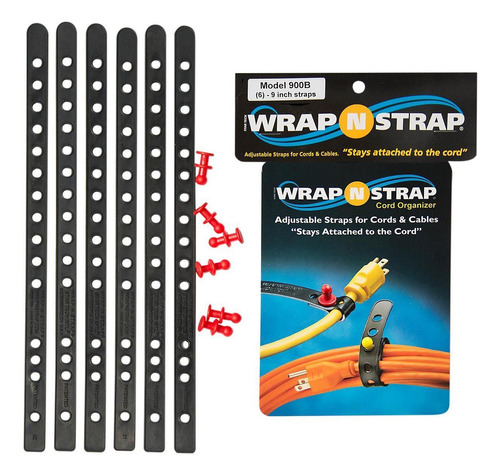 Wrap-n-strap 9 En Pack De 6 Negro